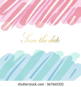 Save the date and light pink blue colorful love pastel background in valentine's day