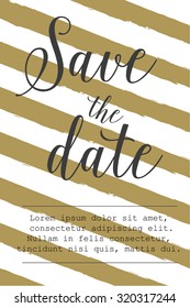 Save the date luxury design black and gold ink