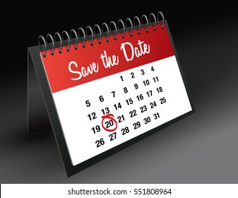 Save the Date mark on calendar vector illustration