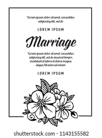 Save the date, marriage invitation card template with flower floral background vector illustration