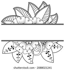 Save the date with mehndi flower. decoration in ethnic oriental, doodle ornament.
