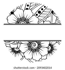 Save the date with mehndi flower. decoration in ethnic oriental, doodle ornament.