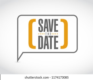 save the date message bubble isolated over a white background