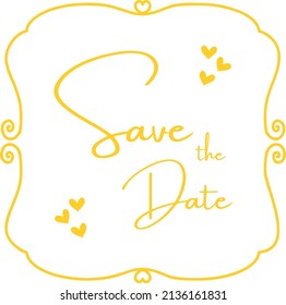 Save the date metallic in beautiful romantic summer color border