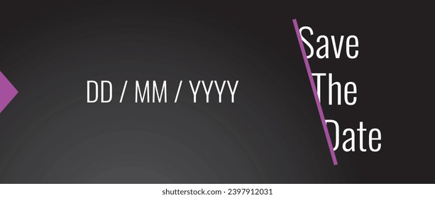 Guarda el cartel de fecha minimalista. Se puede usar para negocios, marketing y publicidad. texto elegante sobre fondo negro. EPS vectorial 10