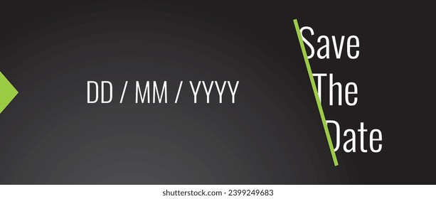Save the date minimalistic banner. It can be used for business, marketing, and advertising. stylish text on a black background. Vector EPS 10