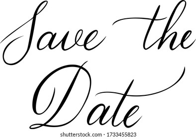 Save the date. Modern font. Calligraphy vector for wedding invitations, cards, posts.
