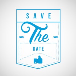 Save The Date Modern Stamp Message Design Isolated Over A White Background