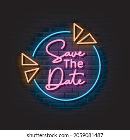 Save the date neon sign style