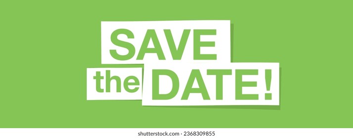 Save the date on color background