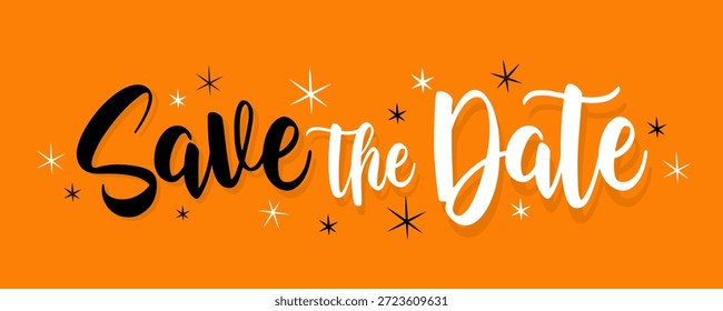 Save the Date on color background