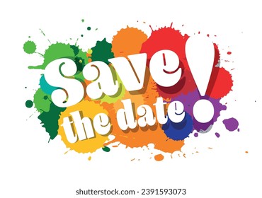 Save the date on color splashes