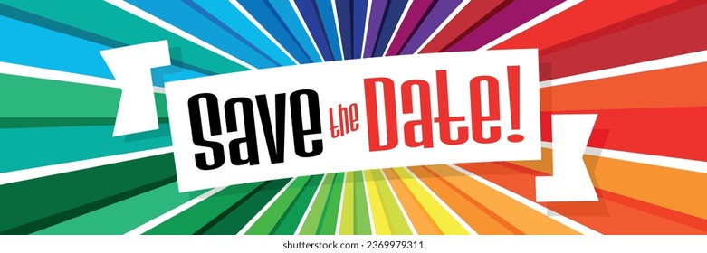 Save the date on colorful background