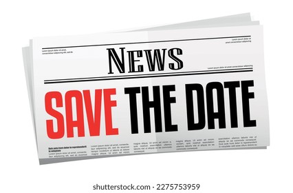 Save the date on newspaper