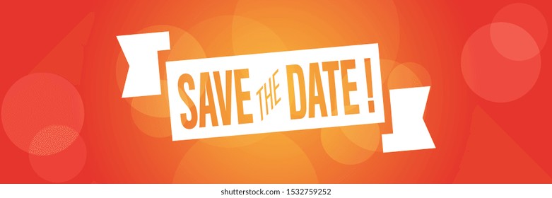 Save the date on orange banner
