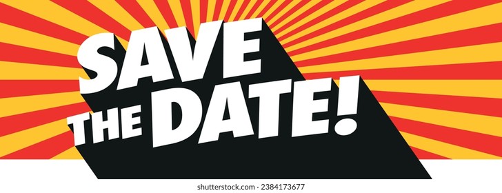 Save the date on radial stripes background