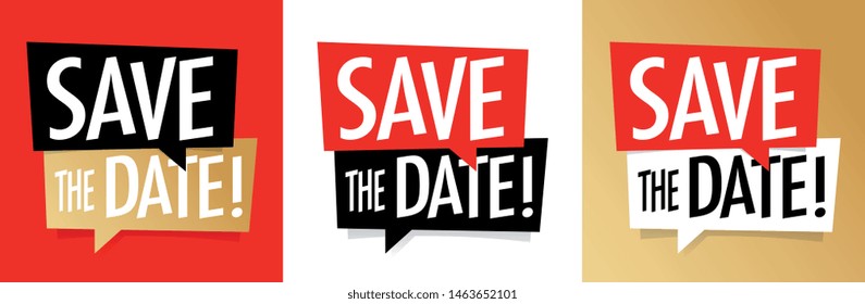 Save the date on speech bubble