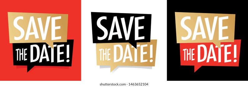 Save the date on speech bubble