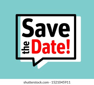 Save the date on speech bubble