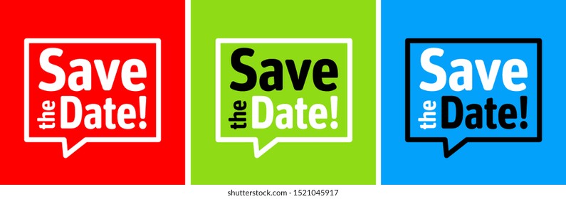 Save the date on speech bubble