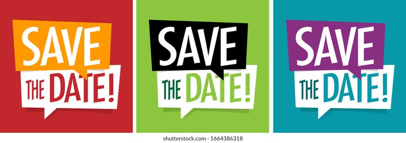 Save the date on speech bubble