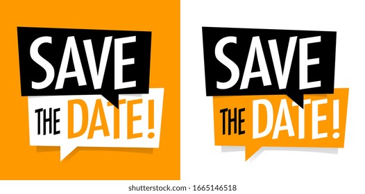 Save the date on speech bubble