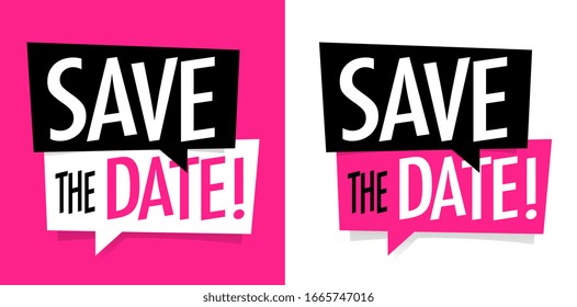 Save the date on speech bubble