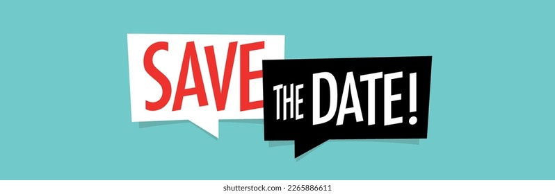 Save the date on speech bubble