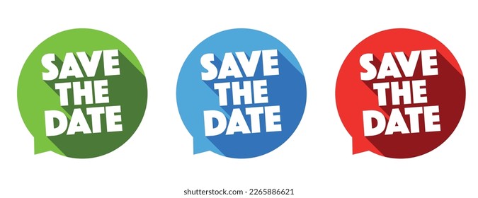 Save the date on speech bubble