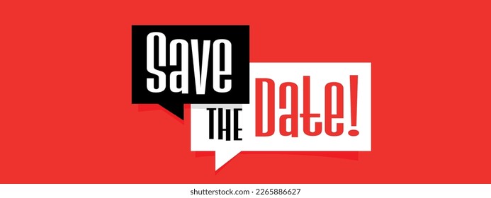 Save the date on speech bubble