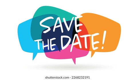 Save the date on speech bubble