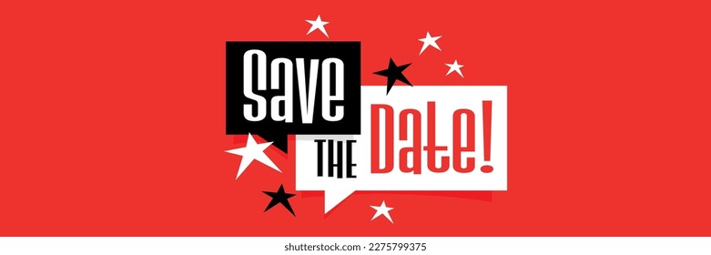 Save the date on speech bubble