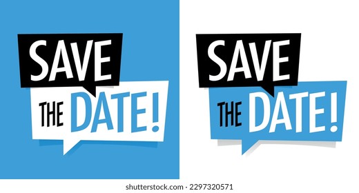 Save the date on speech bubble