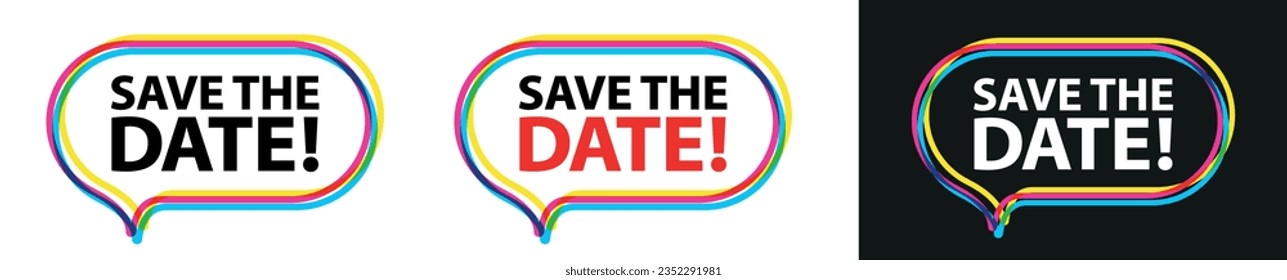 Save the date on speech bubble