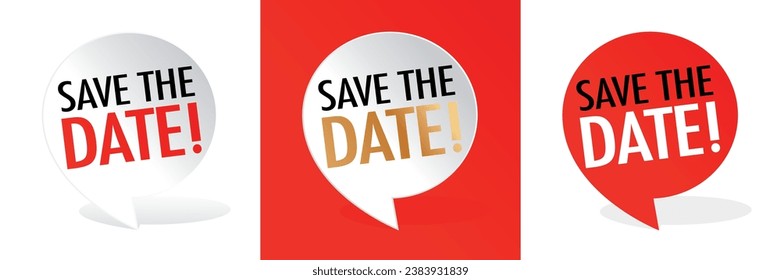 Save the date on speech bubble