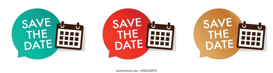 Save the date on speech bulle with calendar