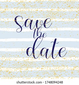 Save the date with pastel white and blue vector background