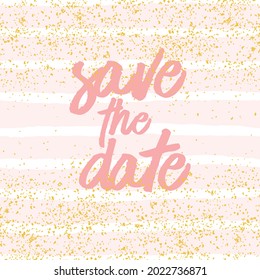 Save the date with pastel white and pink vector background