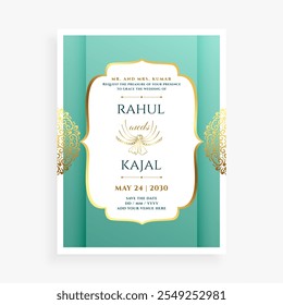 save the date perfect indian wedding traditional card poster design vector