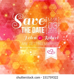 Save the date for personal holiday. Wedding invitation. Vector image.