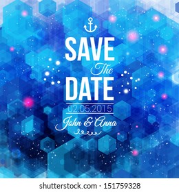 Save the date for personal holiday. Wedding invitation. Vector image.