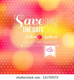 Save the date for personal holiday. Wedding invitation. Vector image.