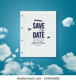 Save the date for personal holiday. Wedding or engagement invitation. Vector image. 