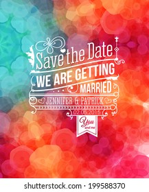 Save the date for personal holiday. Wedding invitation. Vector image.