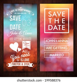 Save the date for personal holiday. Wedding invitation. Vector image.