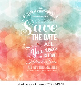 Save the date for personal holiday. Wedding invitation. Vector image. 