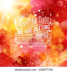 Save the date for personal holiday. Wedding invitation. Vector image. 