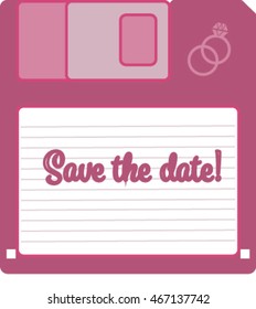 Save the Date - Pink floppy disc