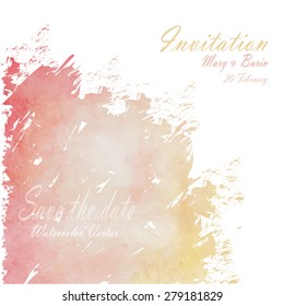 Save the date pink rose yellow light color wedding background.Vintage sweet love logo