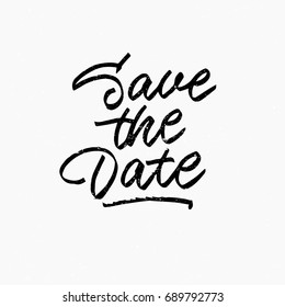 Save the date quote. Ink hand lettering. Modern brush calligraphy. Handwritten phrase. Inspiration graphic design typography element. Cute simple vector sign.